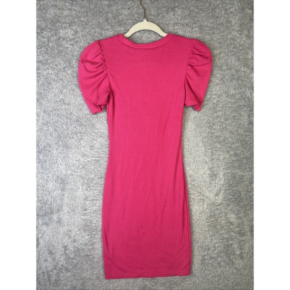 Divided H&M Women's Ribbed Pink Short Sleeve Bodycon Dress Size XS - Picture 6 of 6